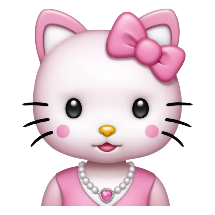 Hello kitty wearing a pink necklace  sticker