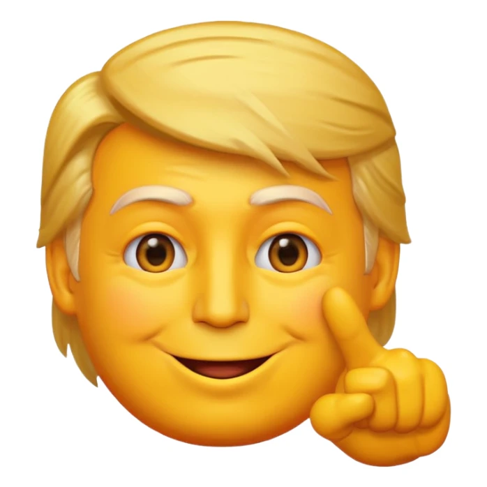 make the donald trump pointing face as a yellow emoji face sticker