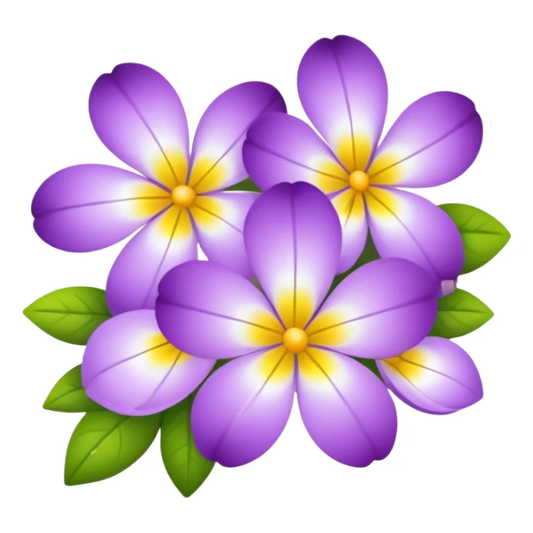 Small four-petal purple flowers with white and yellow inside  sticker