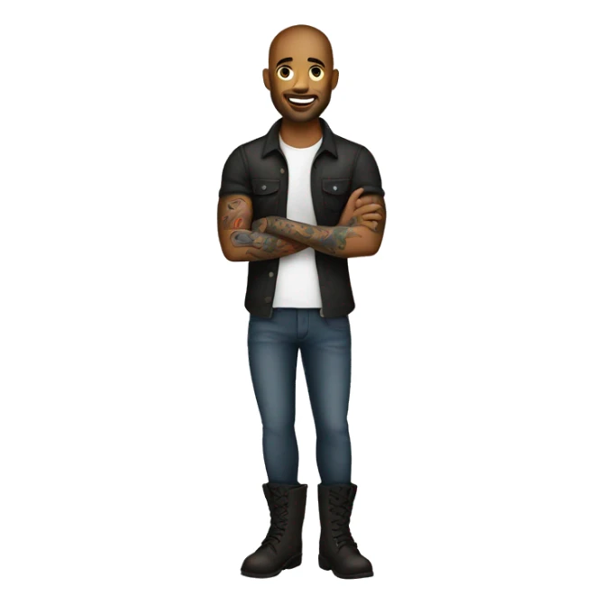 male tattoo artist with boots sticker