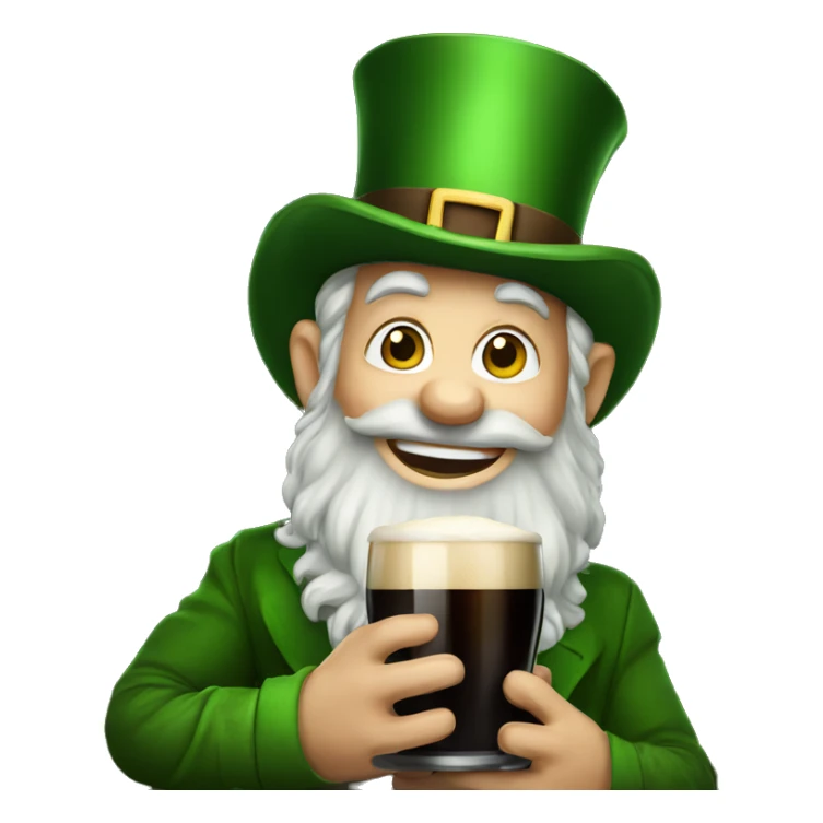 leprechaun with Guinness in hand sticker