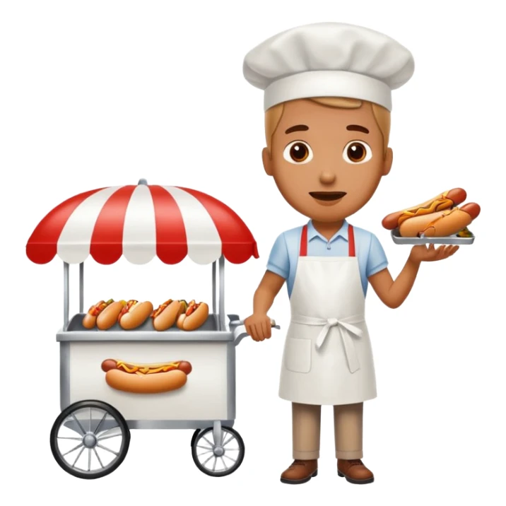 hotdog seller in New York with cart sticker