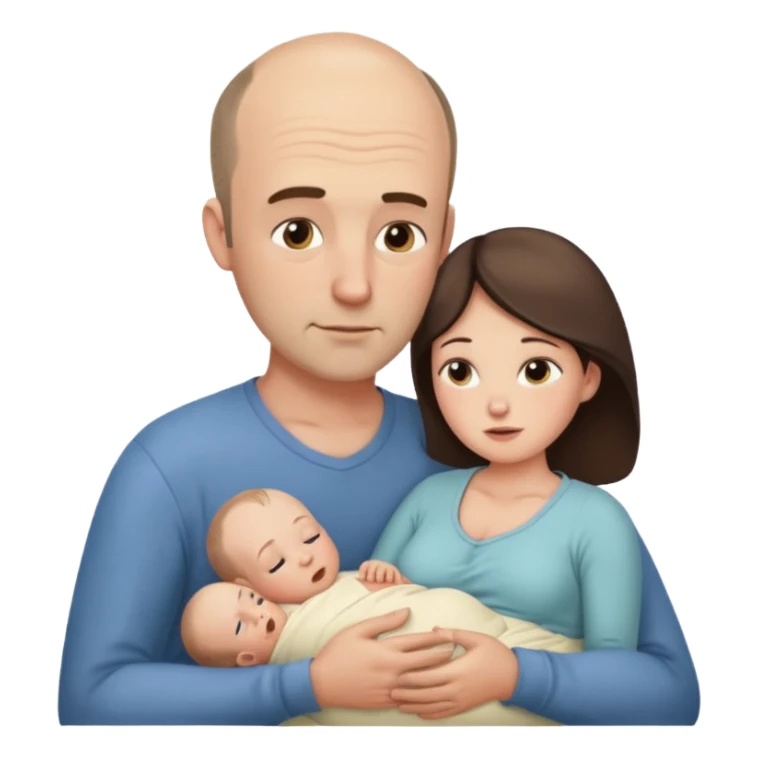 Mother breastfeeding adult balding man sticker