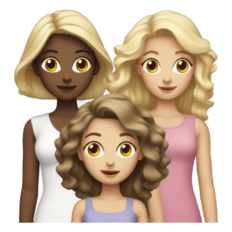 2blonde girls and 1 brunette girl sticker