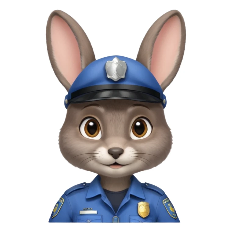 Judy Hopps with big ears (gray female rabbit with a police suit, without a cap) from the Zootopia Disney movie sticker