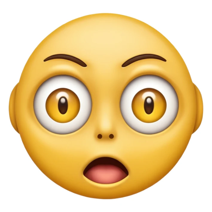 Eye twitch emoji. Standard yellow emoji face. One eye half open in a twitch way. Mouth in a shocked expression  sticker