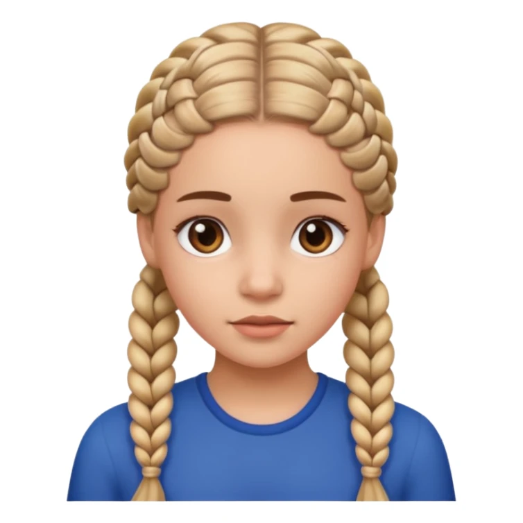 girl with French braids sticker