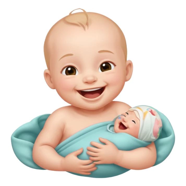 A newborn baby laughing joyfully sticker