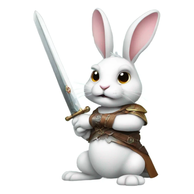 Rabbit with sword sticker