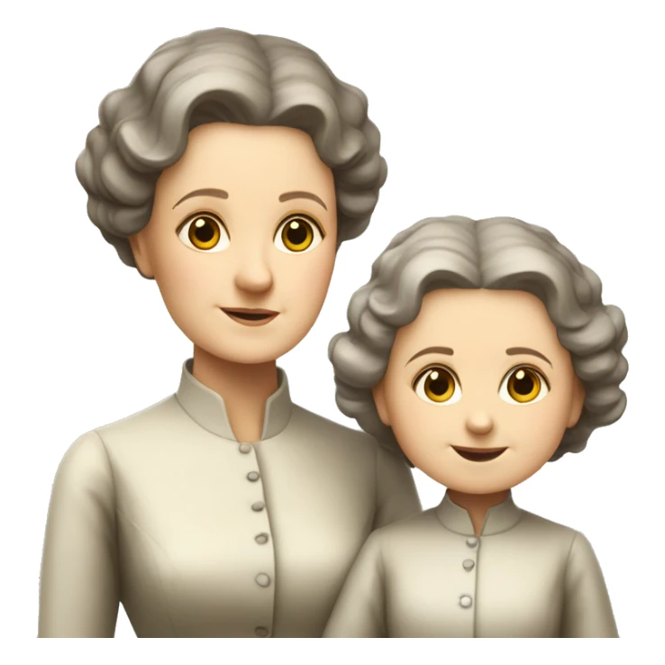 marie curie with little dother irene standing sticker