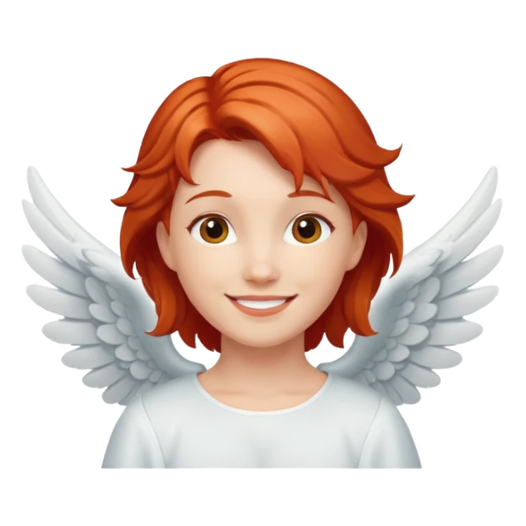 red haired angel with wings sticker