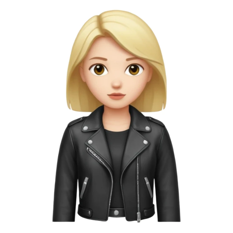 girl in leather jocket, full body sticker