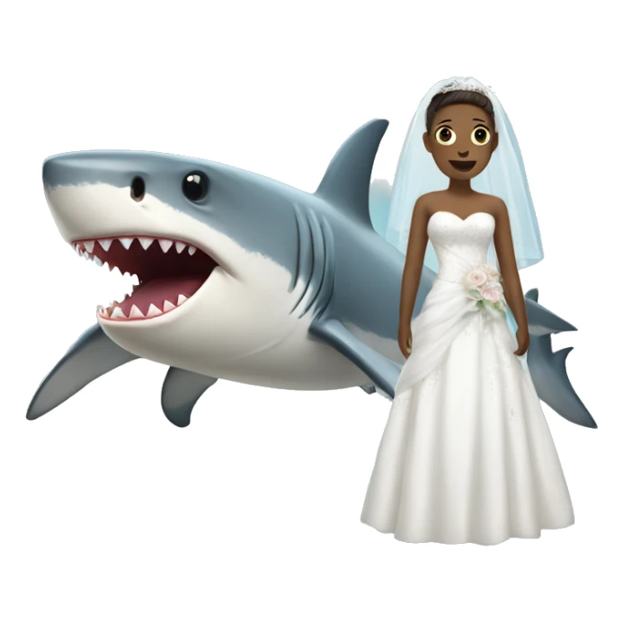 Shark with a wedding dress  sticker