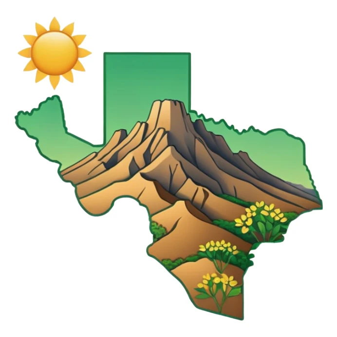 Chaco province of Argentina emoji, map outline, native flora, warm sun, modern emoji style sticker