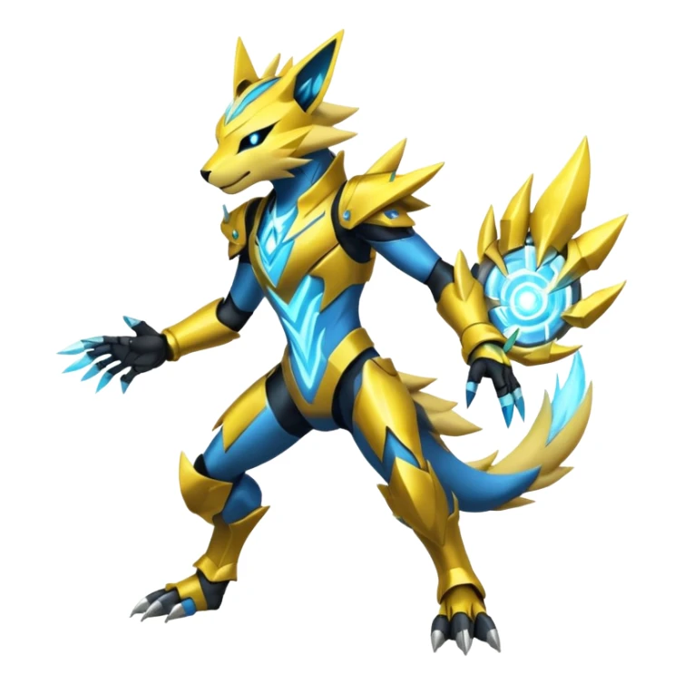 Modern Futuristic Cyber-Manectric-Zeraora-fusion (full body) sticker