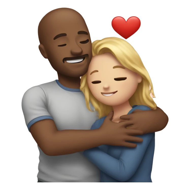 Me hugging my girlfriend smiling with a heart above us sticker