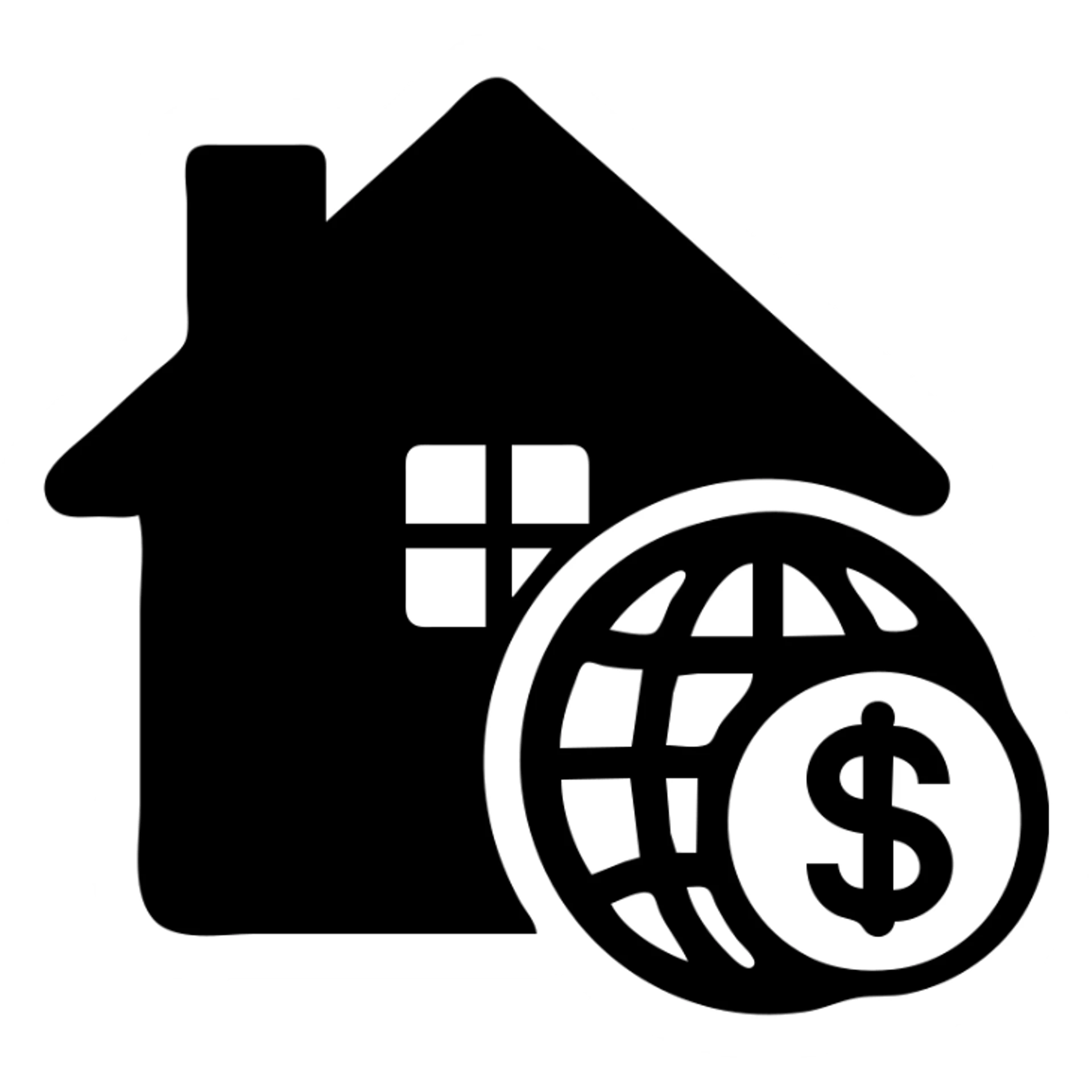 ícono de real estate que refleje a nuestro cliente ideal: Inversionistas globales Que buscan oportunidades rentables en desarrollos de lujo, propiedades con retorno inmediato o gestión profesional de renta. sticker