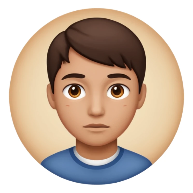 une personne de face avec des detail dans un rond  sticker