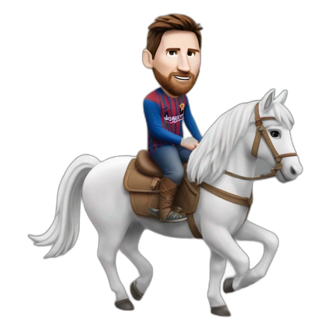 Messi sur un cheval qui fait caca sticker