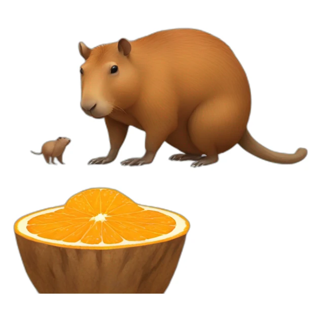 Capibara sur un capibara qui mange une orange sticker