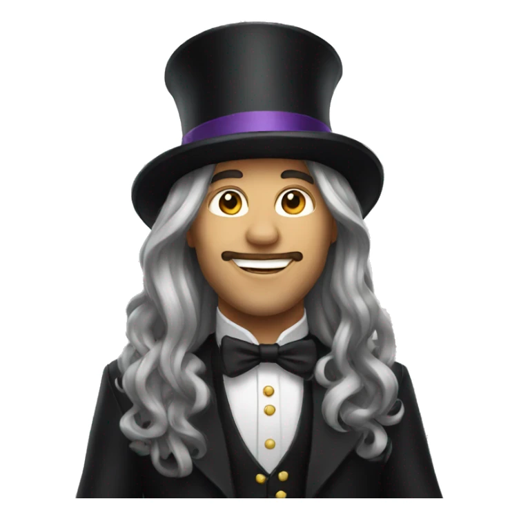 magician with long hair sticker