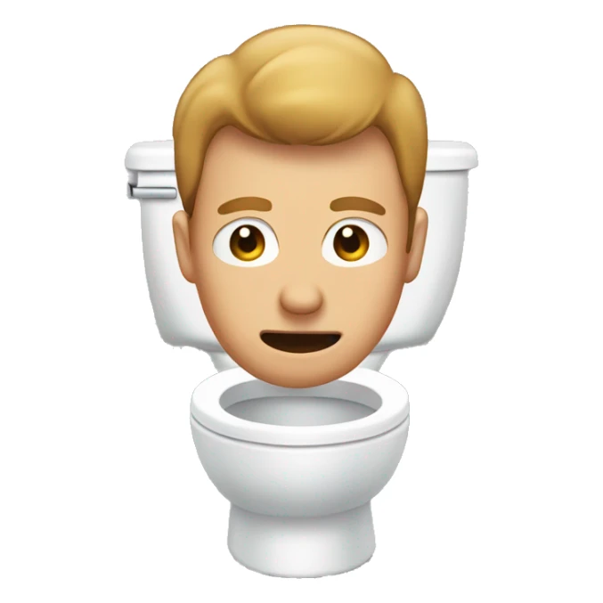 A man head popping out of the toilet sticker