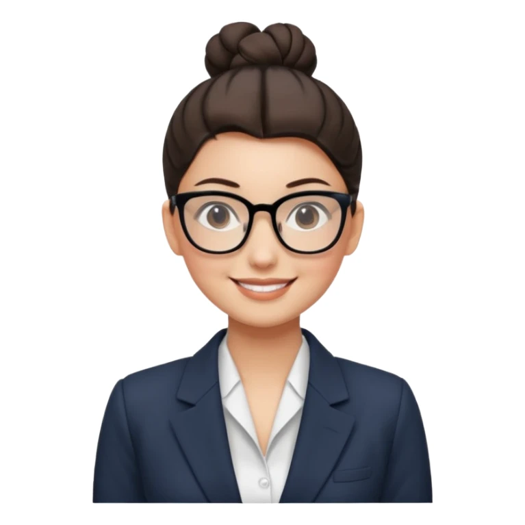 Office Worker – sleek high bun, square glasses, wearing blazer.













































 sticker