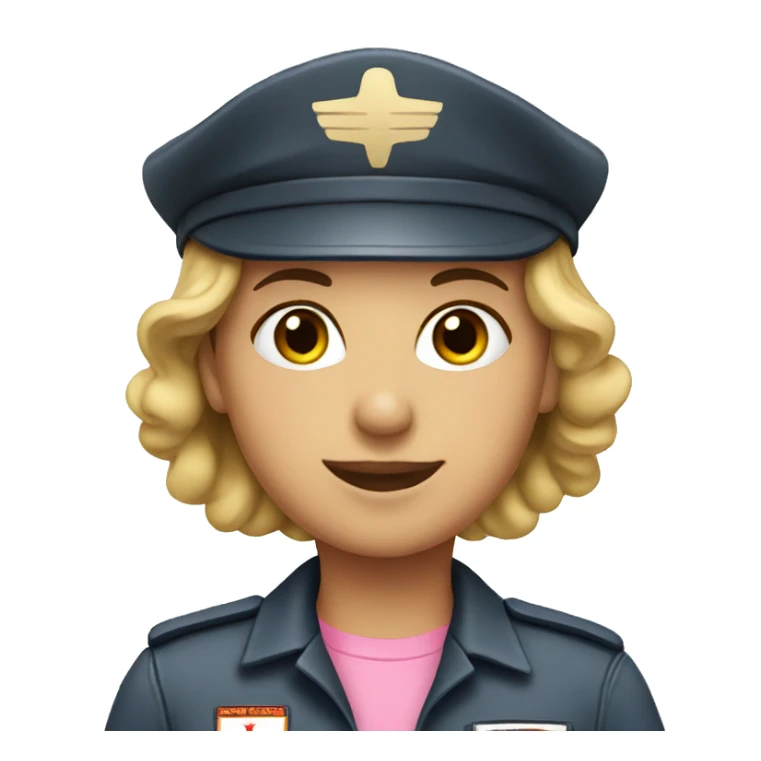 Female pilot wearing pink  sticker