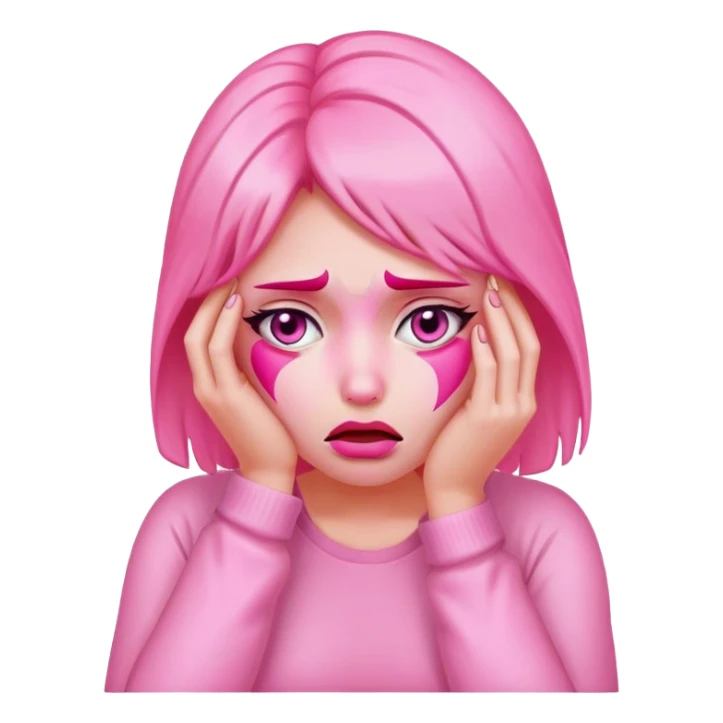 woman pink facepalm sticker
