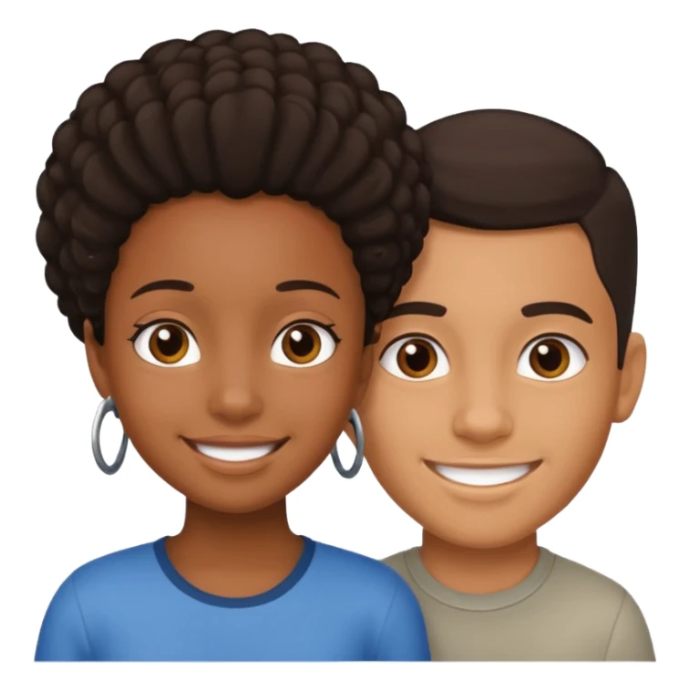 black girl hispanic boy sticker