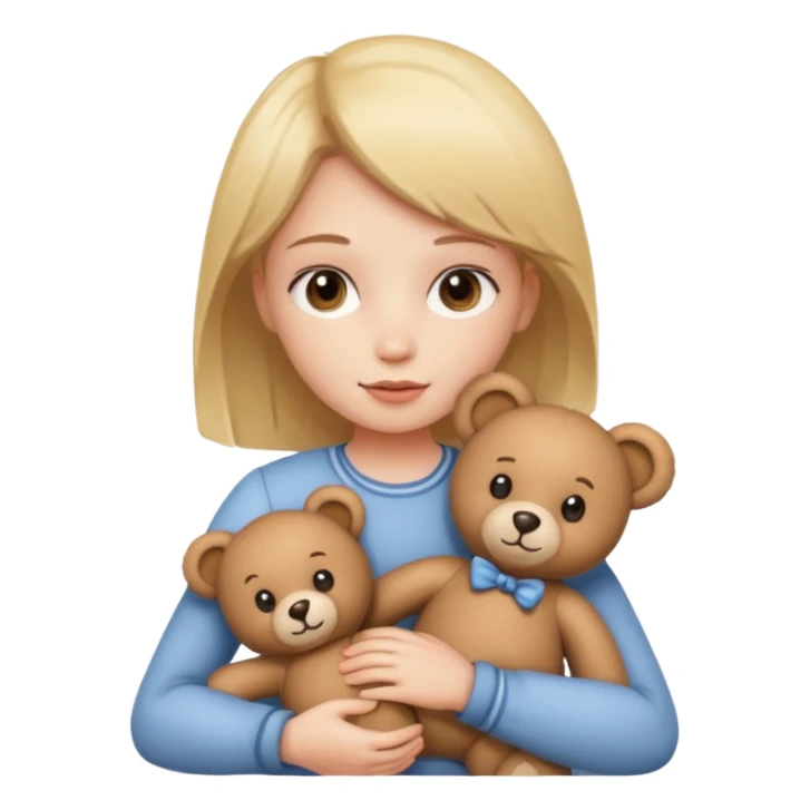 A girl with fair color and teddy bear in her hand sticker