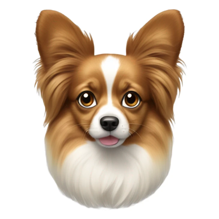 papillon dog with light hair and smaller ears sticker