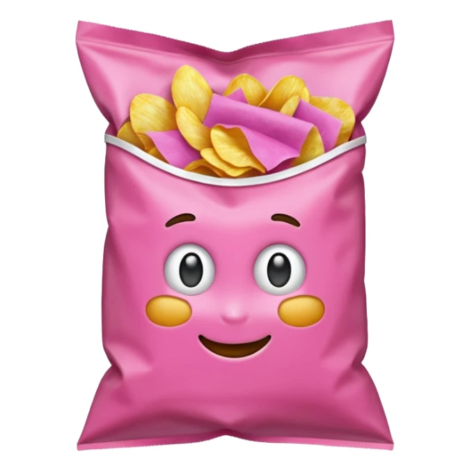 Pink bag of potato chips sticker