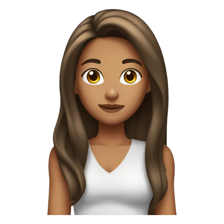 tanned girl with long brunette hair sticker