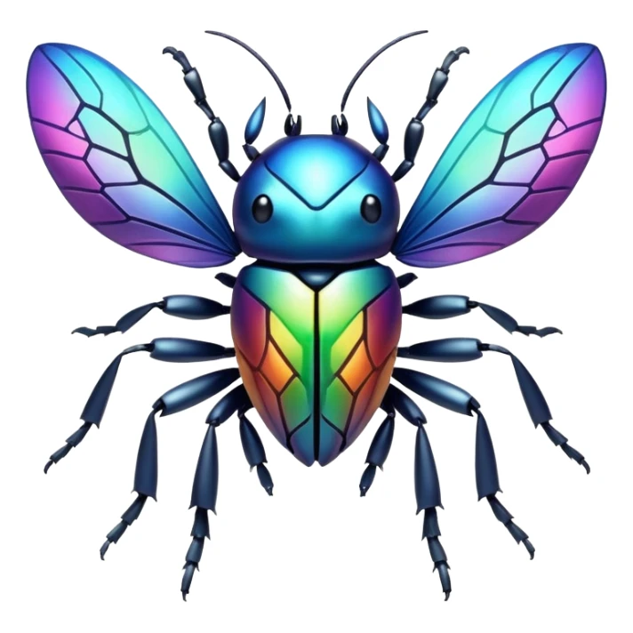 Elemental cute steel-bug-type magical colorful exotic animesque Pokémon-Fakémon-animal-creature sticker