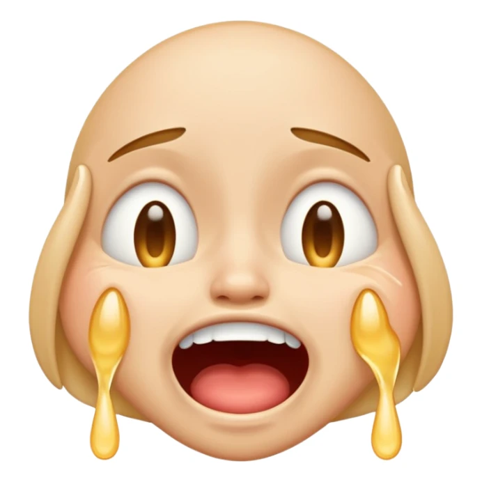 crying laughing emoji, maximum intensity, tears gushing, mouth agape sticker