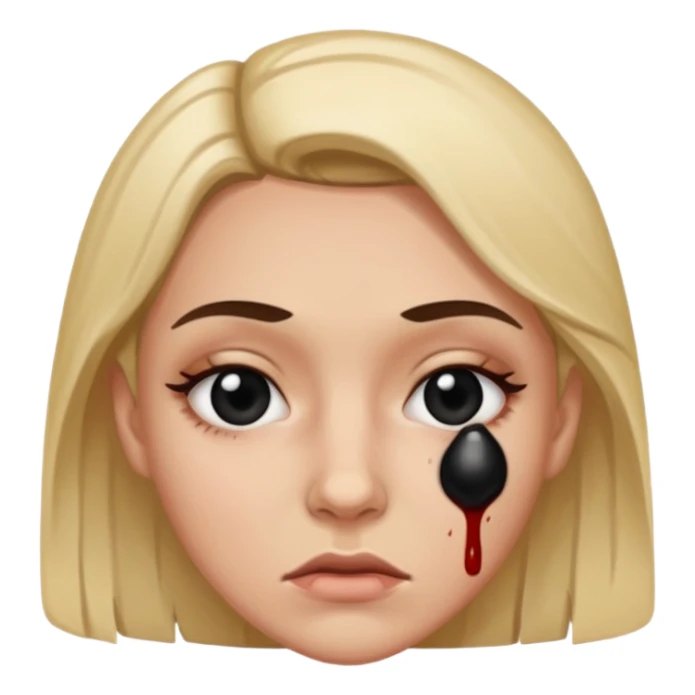 Woman with blackeye sticker