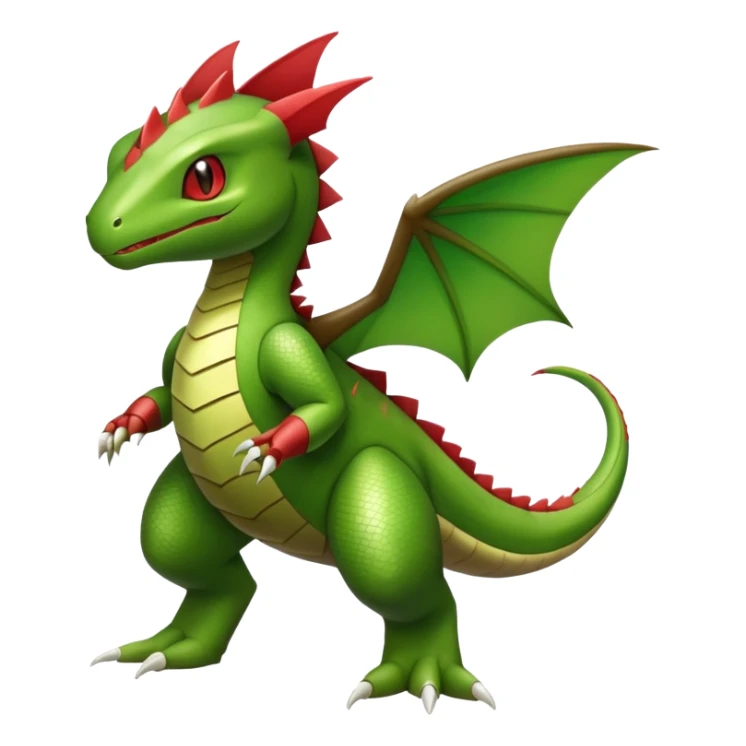 Flygon-Larvitar-Fraxure-hybrid-creature, (full body) sticker