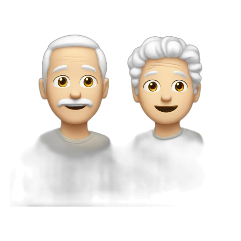 two old white best friends one hand up no mustache sticker