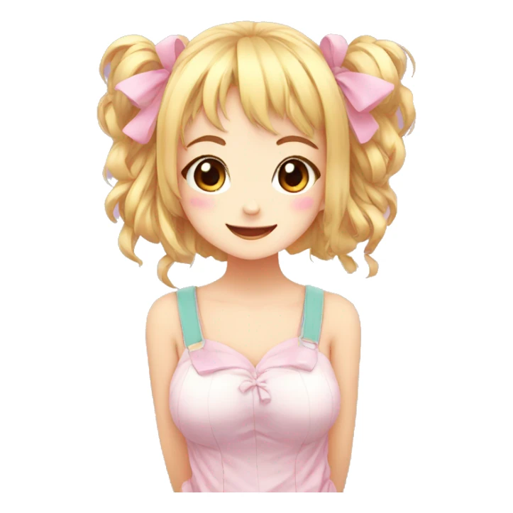 kawaii cute anime girl, happy sticker