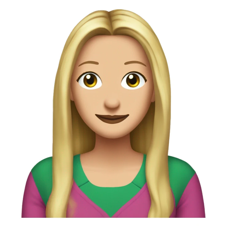 Phoebe Buffay from Friends with green eyes wearing colourful clothes sticker
