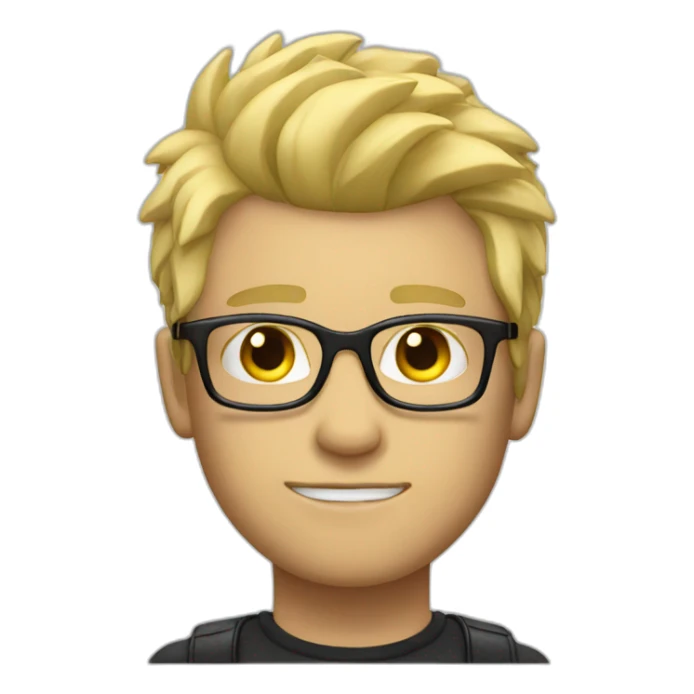 guy with glasses and blonde punk hair sticker