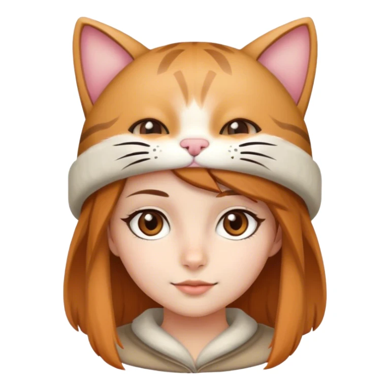girl with brown eyes cat hat sticker