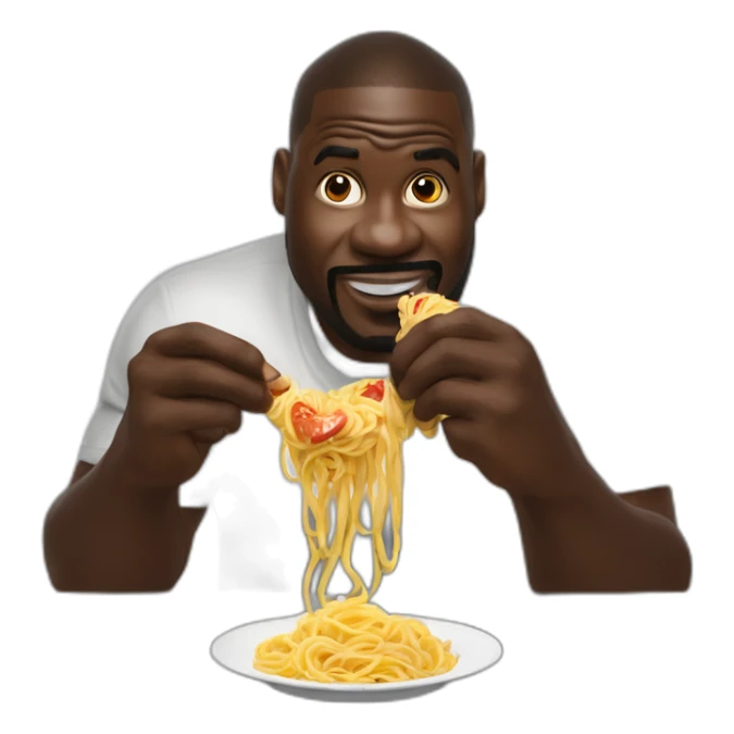 shaquile o’ neal eating mario star pasta powerup sticker