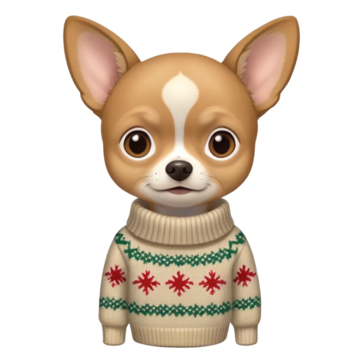All Tan deer-head chihuahua sitting wearing a sweater sticker