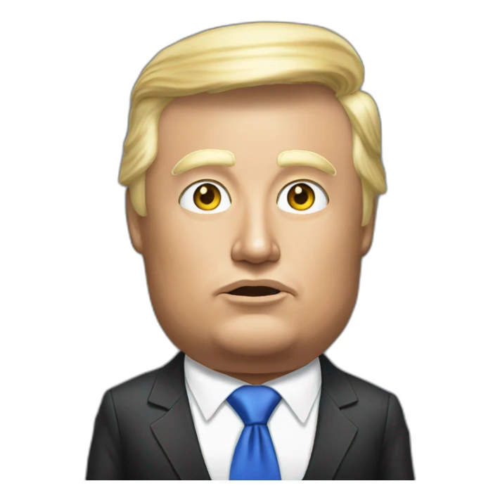 Elon musk dressed up as trump with a trump wig sticker