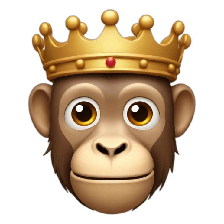 head of monkey with a  wooden crown sticker