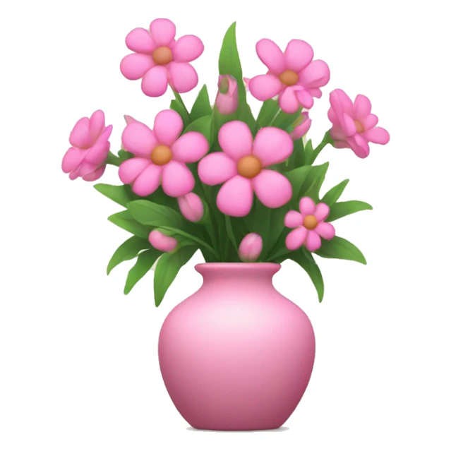 Pink flowers in vase sticker