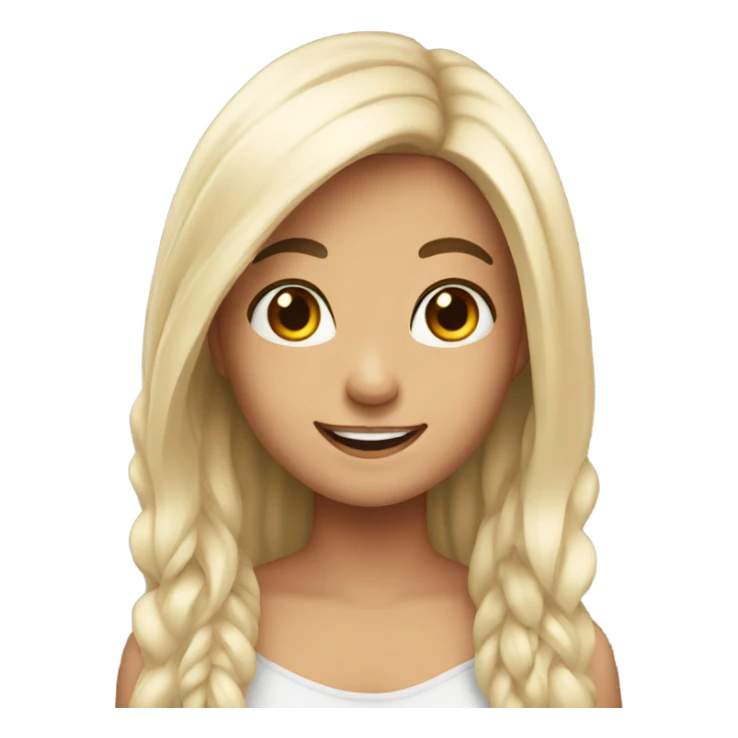 smiling girl with long black hair sticker