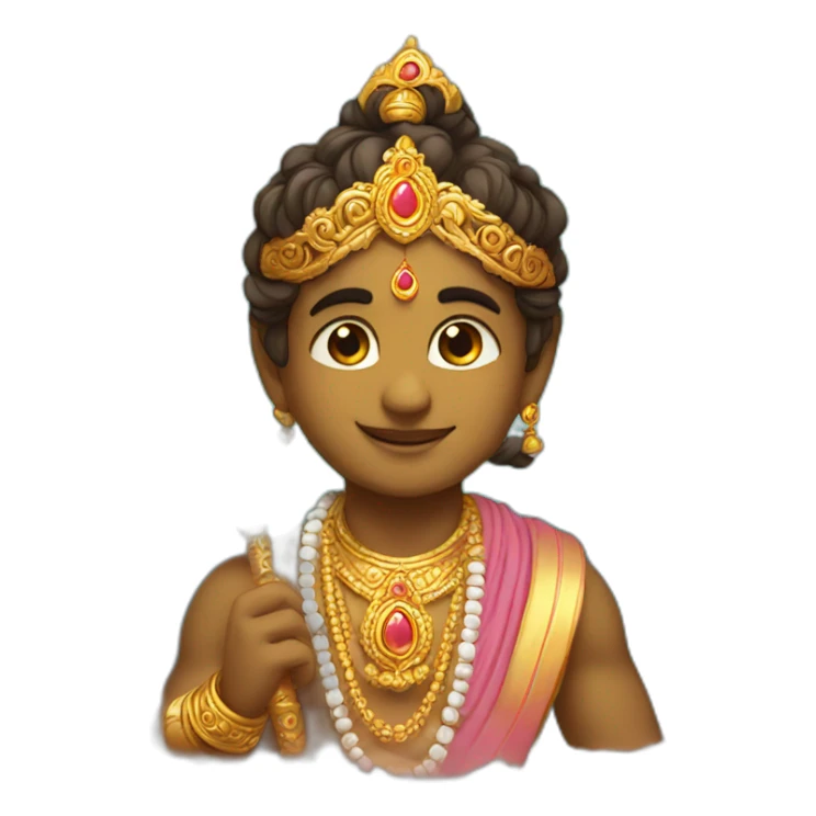 A emoji with lord krishna in beautiful image in cute little lord sticker